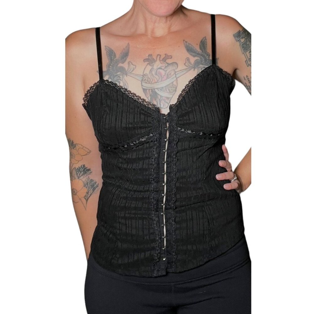Black Lace-Trim Cami Top - Women